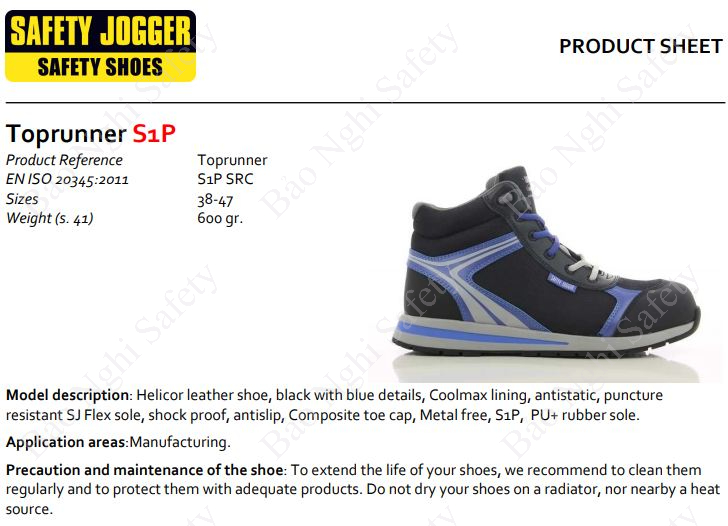 GIÀY BẢO HỘ SAFETY JOGGER TOPRUNNER S1P HRO