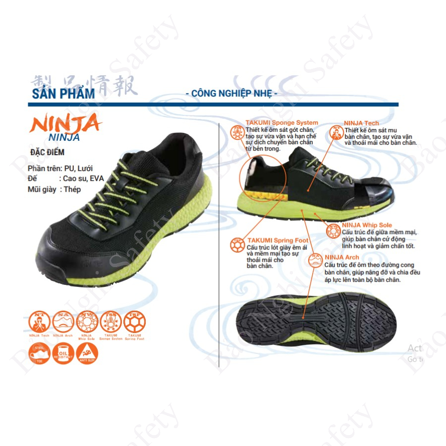 GIÀY BẢO HỘ KIỂU DÁNG THỂ THAO SIÊU NHẸ TAKUMI NINJA