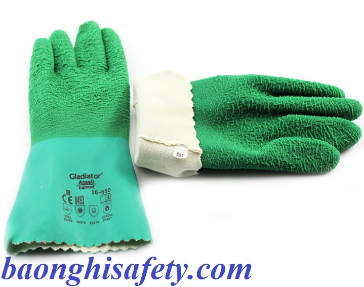 găng tay ansell 16-650 phủ latex galdiator