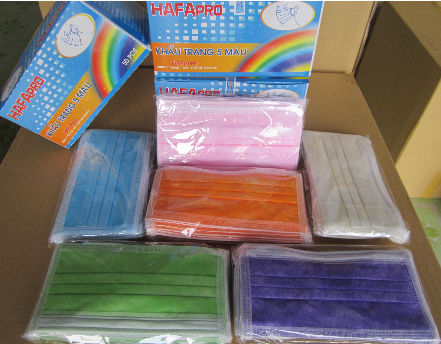 Khẩu trang y tế hafapro 5 màu
