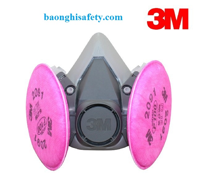Mặt nạ phòng độc 3M 6100 kết họp với phin lọc 2000