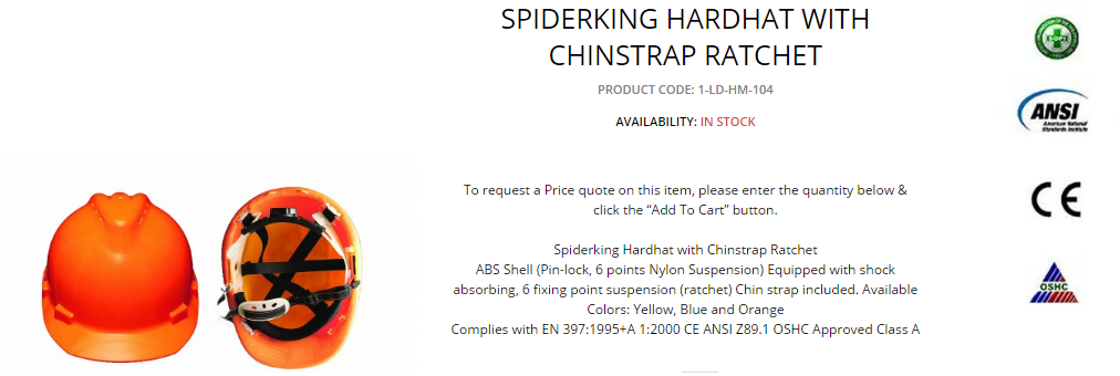 Nón bảo hộ Spiderking Chinstrap Ratchet