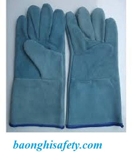 Găng tay da bò dài cách nhiệt 2 lớp
