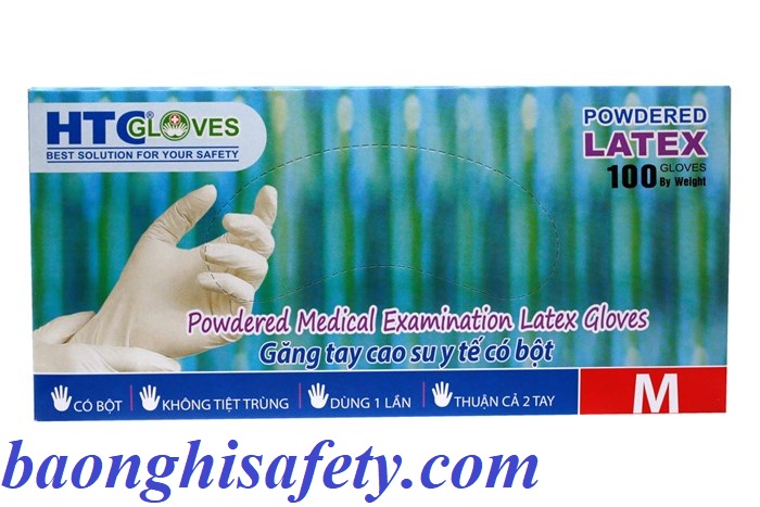 găng tay latex htc có bột