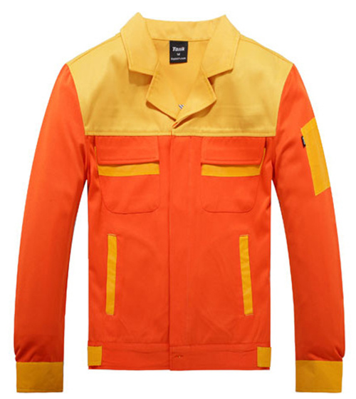 Quần áo bảo hộ kaki phối màu cam vàng