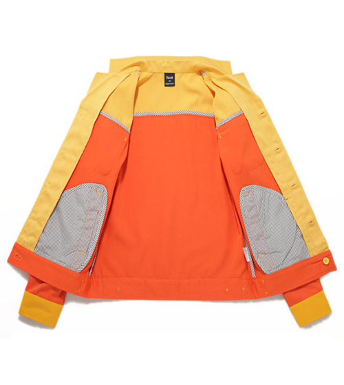 Quần áo bảo hộ kaki phối màu cam vàng