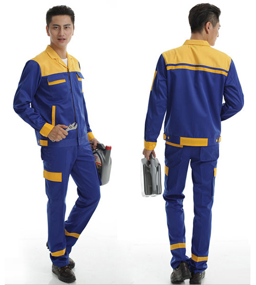 Quần áo bảo hộ phối màu xanh vàng