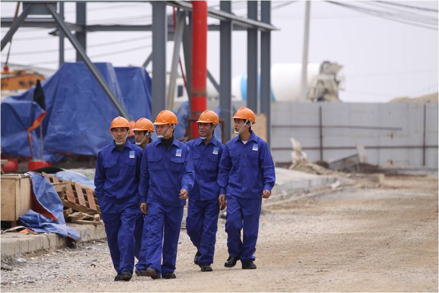 Quần áo bảo hộ kaki xanh bích, túi hộp, có dây phản quang