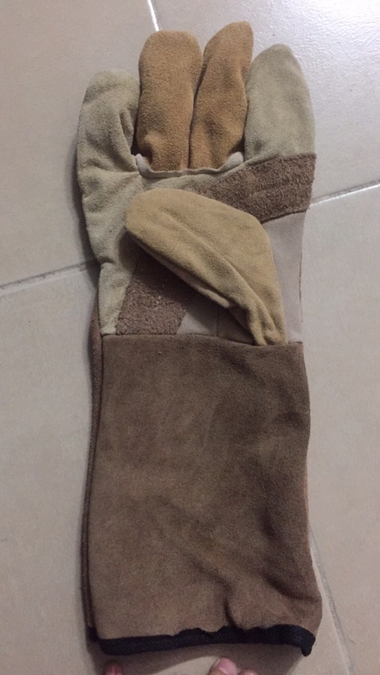 găng tay da hàn dài hai lớp