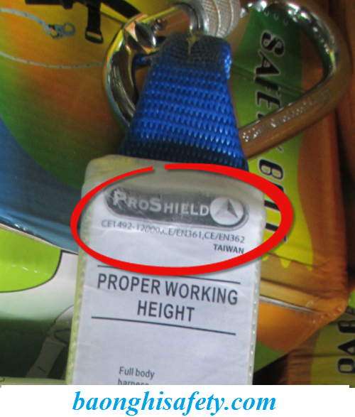 Dây đai an toàn toàn thân Proshield Taiwan 2 móc lớn