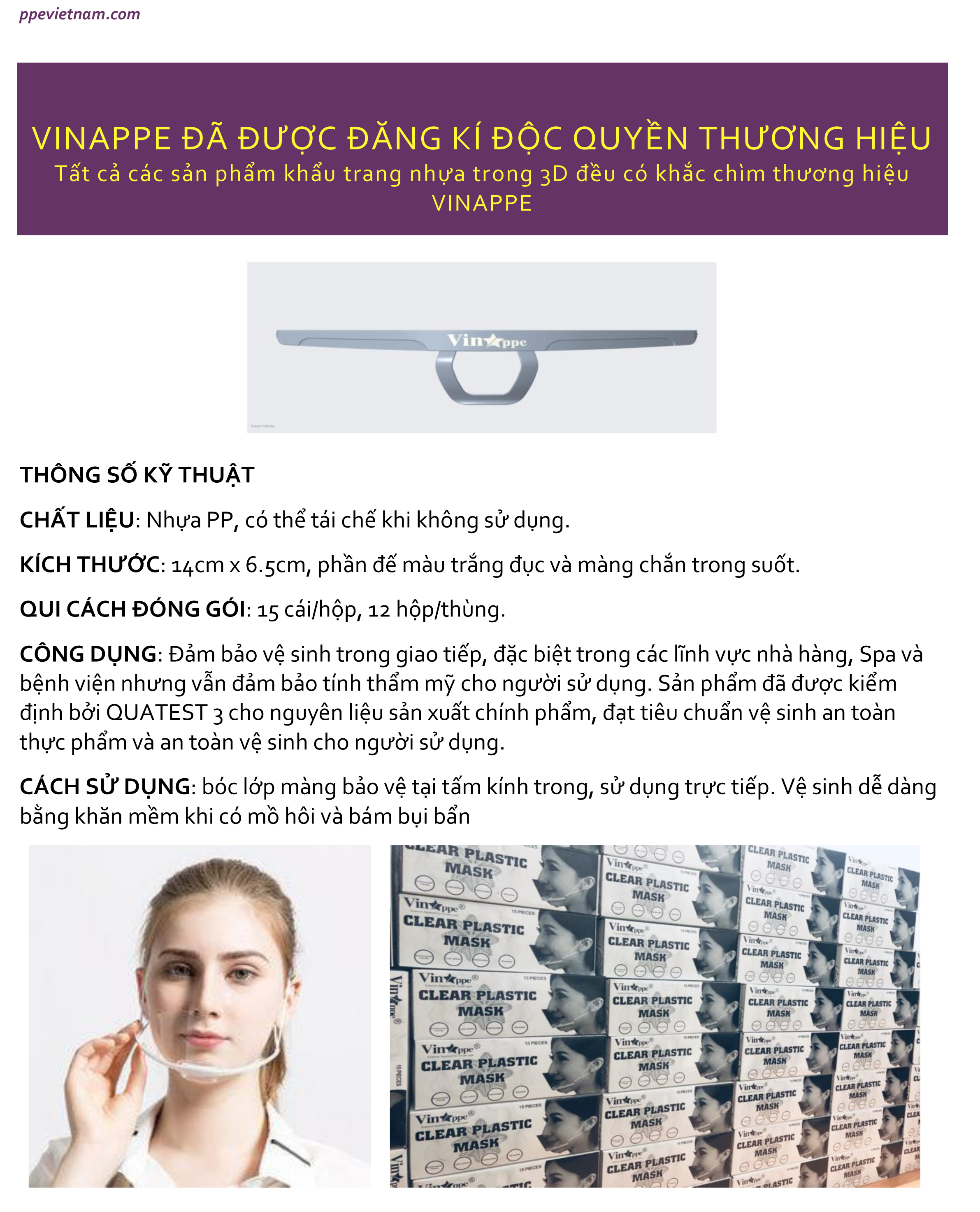 TẤM CHE MẶT CFM1, KHẨU TRANG NHỰA 3D ĐẦU TIÊN CỦA NGƯỜI VIỆT NAM