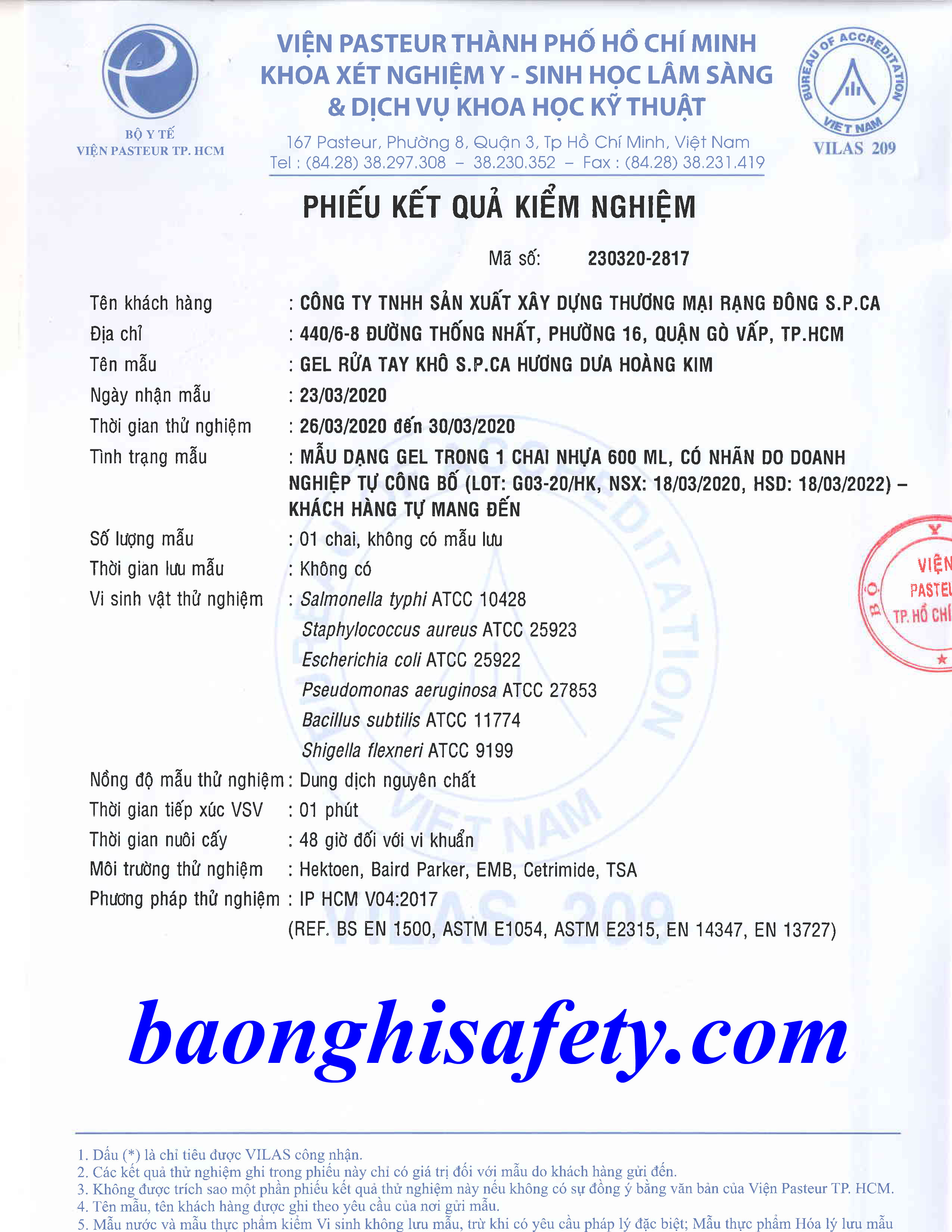 GEL RỬA TAY KHÔ S.P.Ca