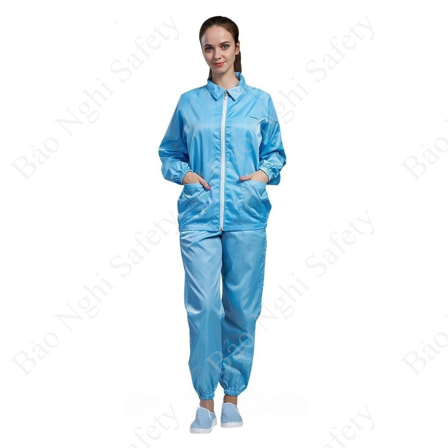 QUẦN ÁO PHÒNG SẠCH CHỖNG TĨNH ĐIỆN BỘ RỜI - KHÔNG MŨ