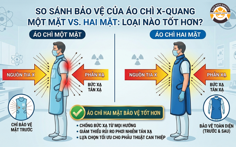 So sánh áo chì X-quang một mặt và hai mặt So sánh áo chì X-quang một mặt và hai mặt