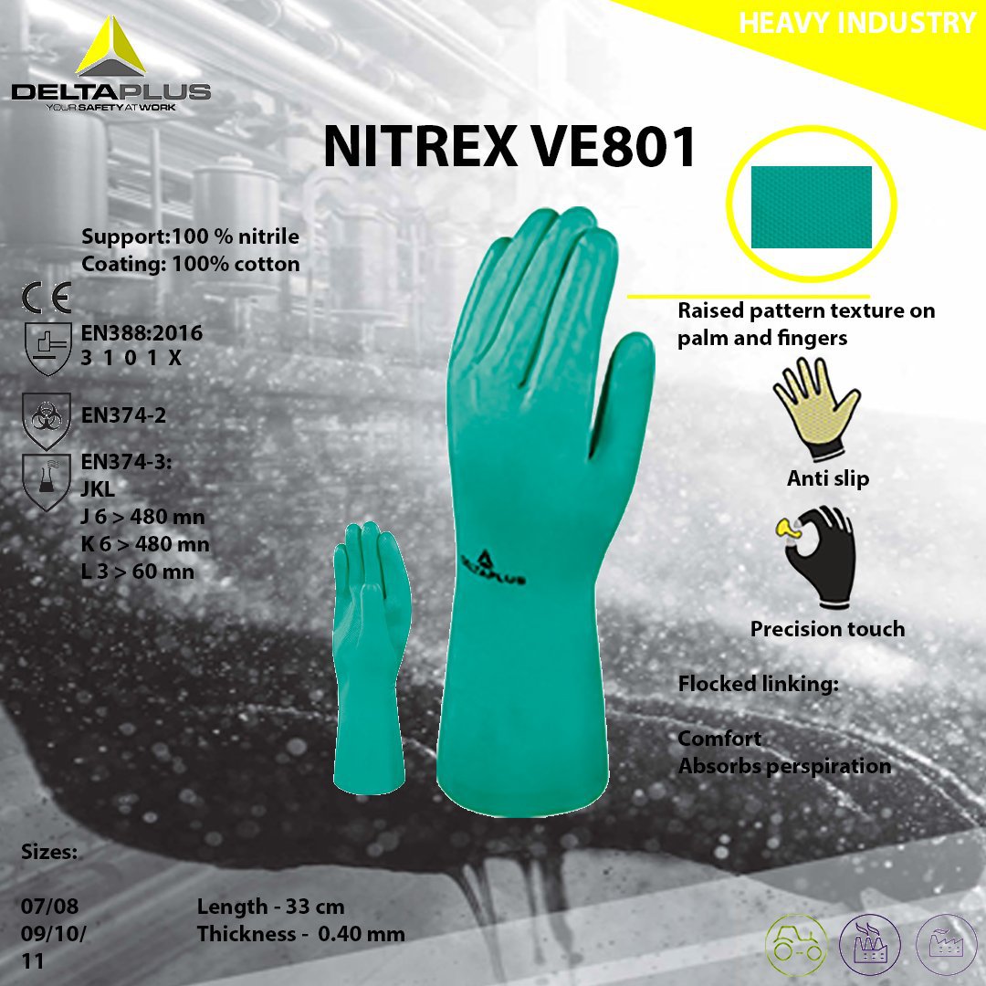 Găng tay chống hóa chất Deltaplus VE801