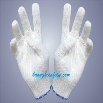 Găng tay bảo hộ lao động len trắng (40g)