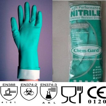 Găng tay chống hóa chất Nitrile Flocklind - NF1513