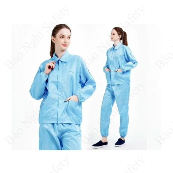 QUẦN ÁO PHÒNG SẠCH CHỐNG TĨNH ĐIỆN BỘ RỜI - KHÔNG MŨ