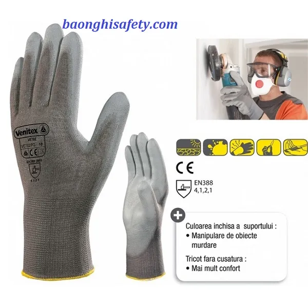 Găng tay Deltalus  Venitex phủ PU VE702PG