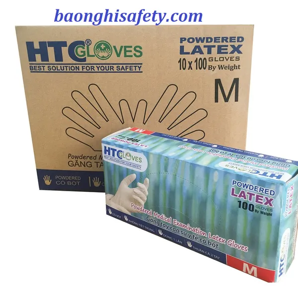 Găng tay latex HTC có bột