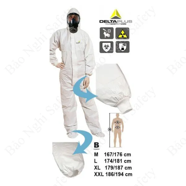 QUẦN ÁO CHỐNG HÓA CHẤT, PHUN SƠN, CHỐNG TĨNH ĐIỆN DELTAPLUS DT117 
