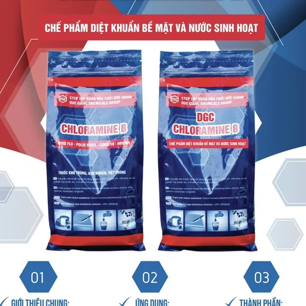 BỘT KHỬ KHUẨN CLORAMINE B DGC CHÍNH HÃNG