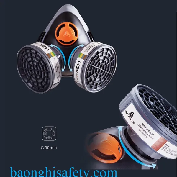MẶT NẠ PHÒNG ĐỘC HAI PHIN LỌC DELTAPLUS M6400 