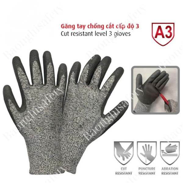 Găng tay chống cắt cấp độ 3 RANDO – Bảo vệ an toàn, thao tác linh hoạt