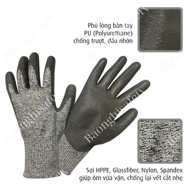 Găng tay chống cắt cấp độ 3 RANDO – Bảo vệ an toàn, thao tác linh hoạt