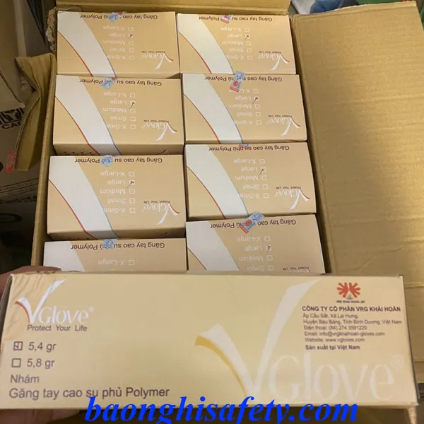 GĂNG TAY LATEX KHÔNG BỘT 5.4G VGLOVE