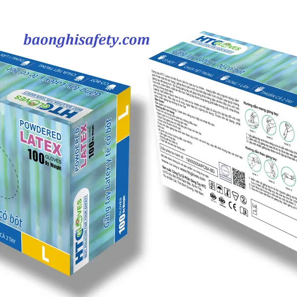 Găng tay latex HTC có bột