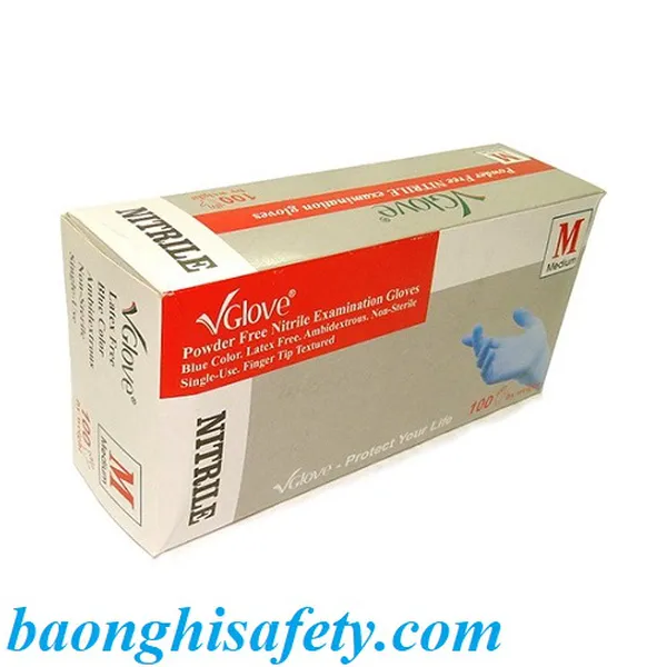 GĂNG TAY NITRILE XANH KHÔNG BỘT