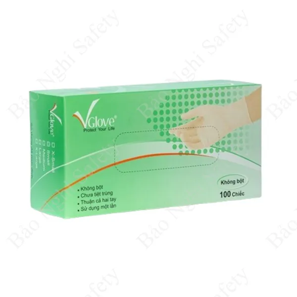 GĂNG TAY LATEX KHÔNG BỘT 5.8G VGLOVE