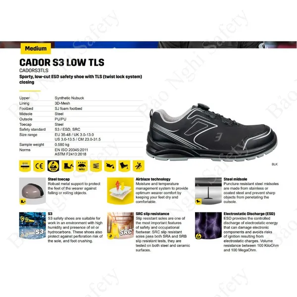 GIÀY BẢO HỘ CHỐNG VA ĐẬP JOGGER CADOR S3 LOW