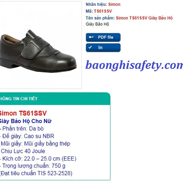 Giày bảo hộ lao động Simon TS61SSV