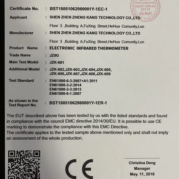 NHIỆT KẾ HỒNG NGOẠI ĐO TRÁN JZIKI JKZ-601