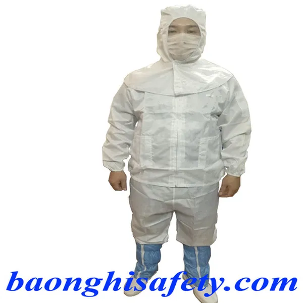 QUẦN ÁO PHÒNG SẠCH CHỐNG TĨNH ĐIỆN BỘ RỜI - CÓ MŨ