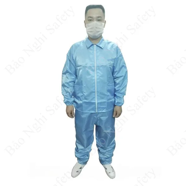 QUẦN ÁO PHÒNG SẠCH CHỐNG TĨNH ĐIỆN BỘ RỜI - KHÔNG MŨ