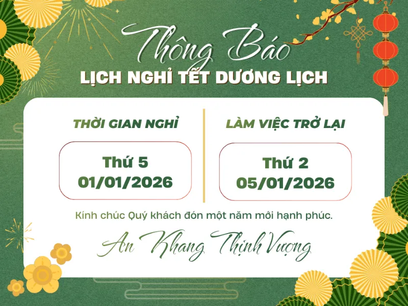 THÔNG BÁO NGHỈ TẾT DƯƠNG LỊCH 2026
