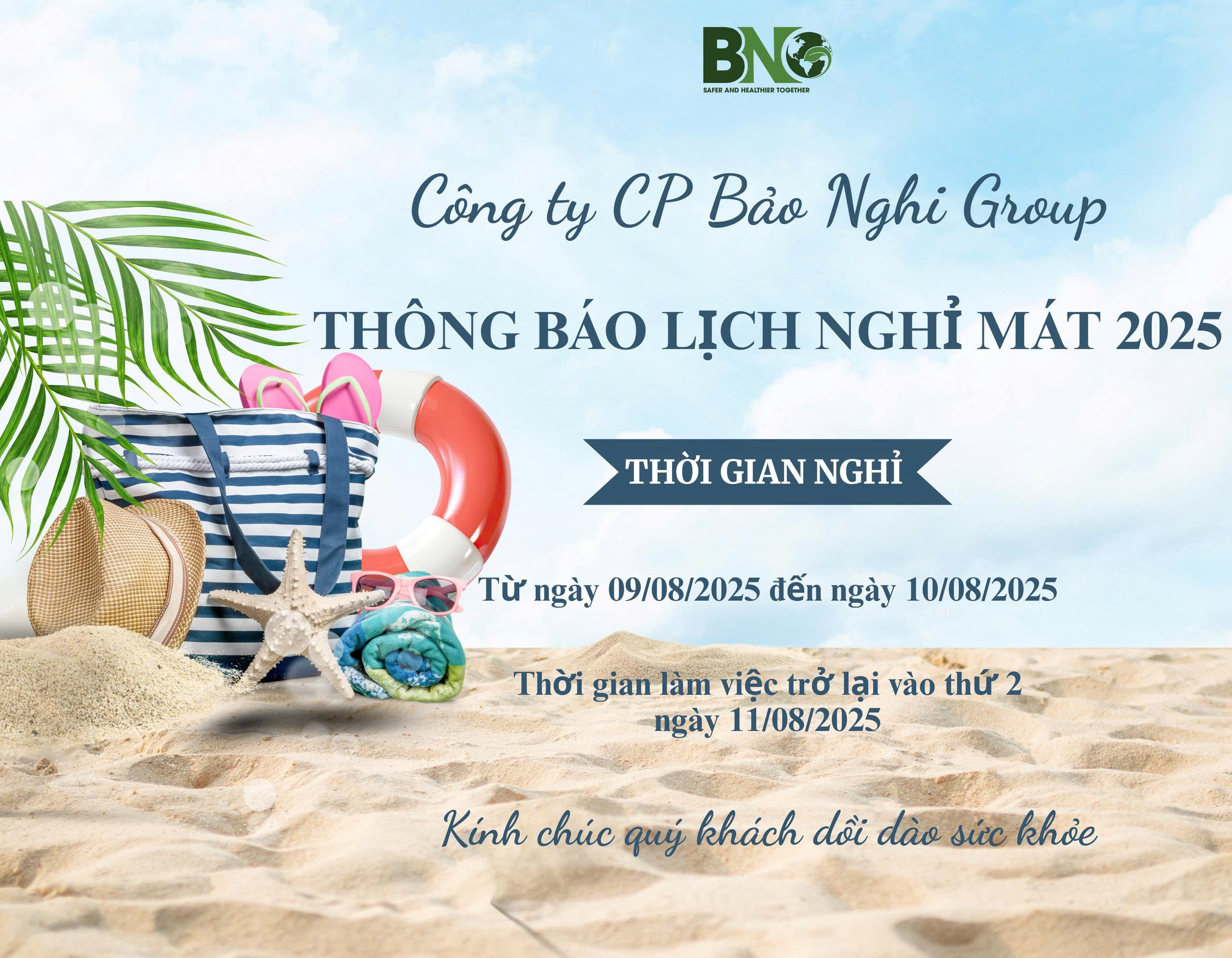 THÔNG BÁO LỊCH NGHỈ MÁT NĂM 2025