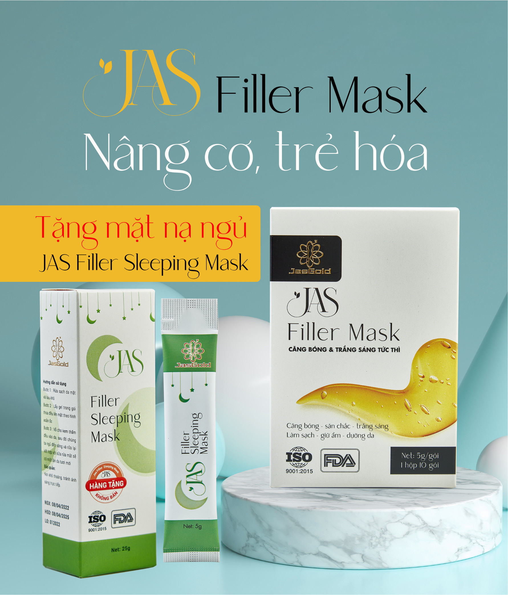 Mặt Nạ Jas Filler Mask Jasgold Căng Bóng Trẻ Hóa Da