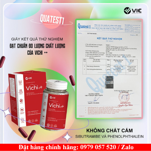 Bảng kết quả thử nghiệm giảm cân vichi Bảng kết quả thử nghiệm giảm cân vichi