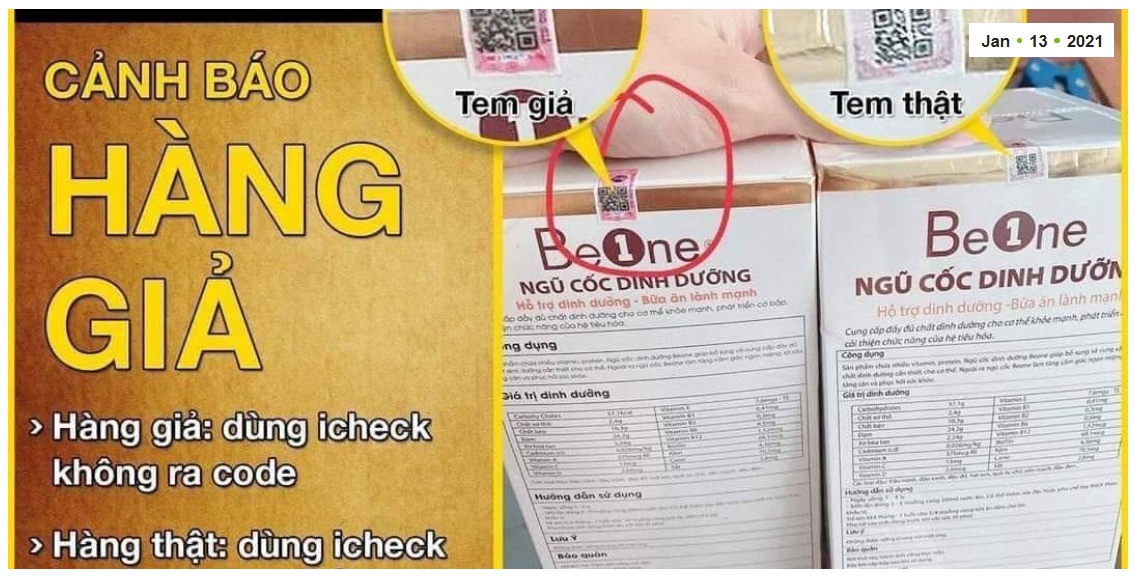 Cảnh báo hàng giả Cảnh báo hàng giả