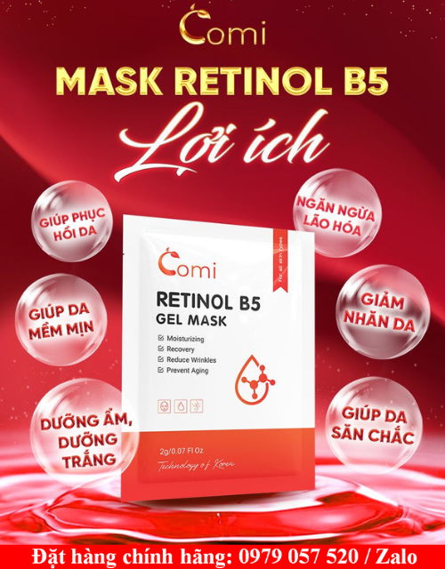 Công dụng mặt nạ retinol b5 comi Công dụng mặt nạ retinol b5 comi