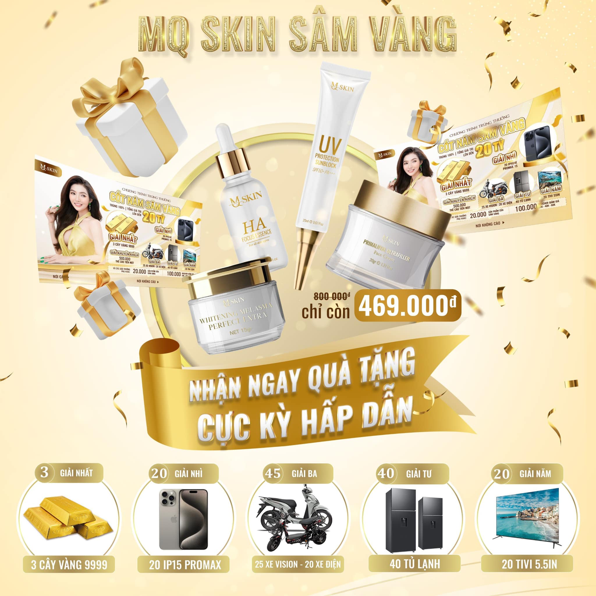 Giải thưởng combo kem face sâm vàng mq skin Giải thưởng combo kem face sâm vàng mq skin