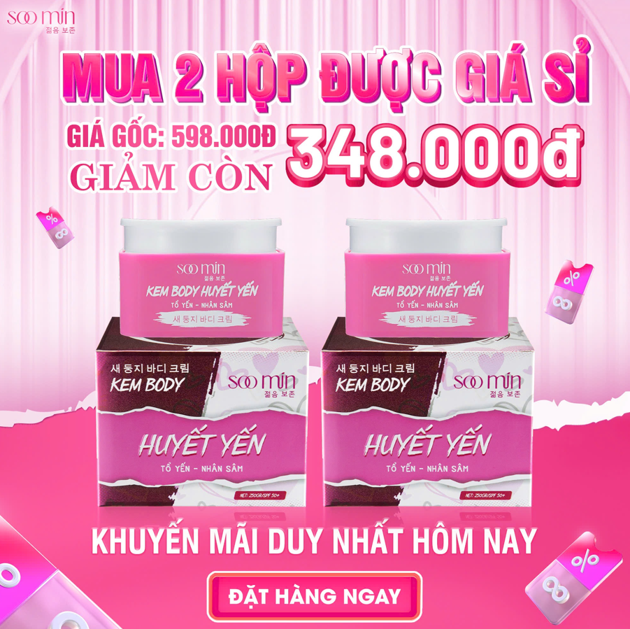Kem dưỡng body huyết yến soo min chính hãng Kem dưỡng body huyết yến soo min chính hãng