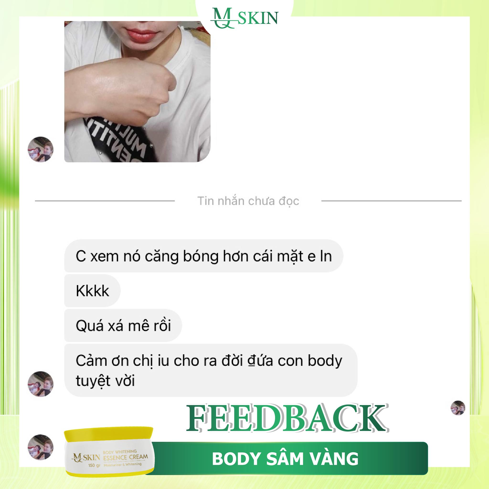 Phản hồi kem dưỡng body sâm vàng mq skin Phản hồi kem dưỡng body sâm vàng mq skin