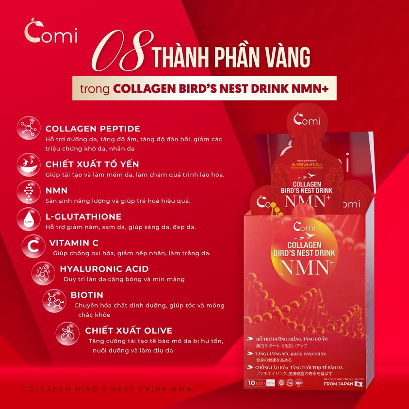 Thành phần collagen comi yến nmn Thành phần collagen comi yến nmn