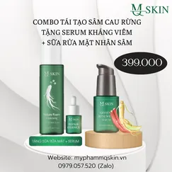 Serum tái tạo da sâm cau rừng mq skin - Tặng serum phục hồi + Sữa rửa mặt
