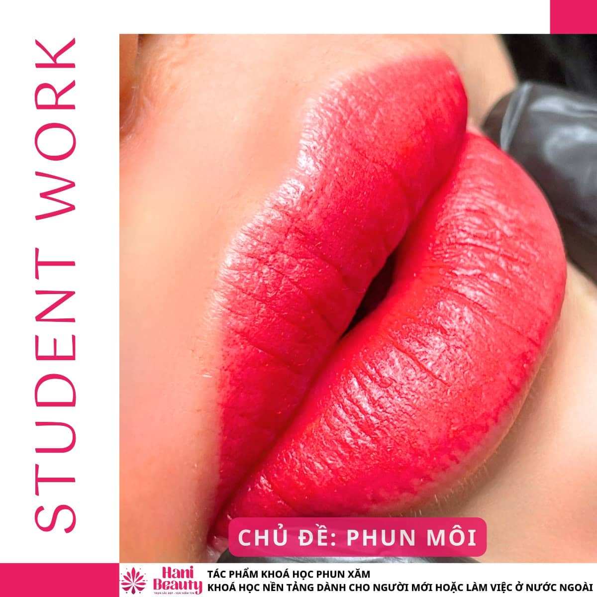 Học phun môi an toàn tại Hani Academy, vệ sinh dụng cụ, khử trùng chuẩn y tế, bảo vệ học viên và khách hàng.